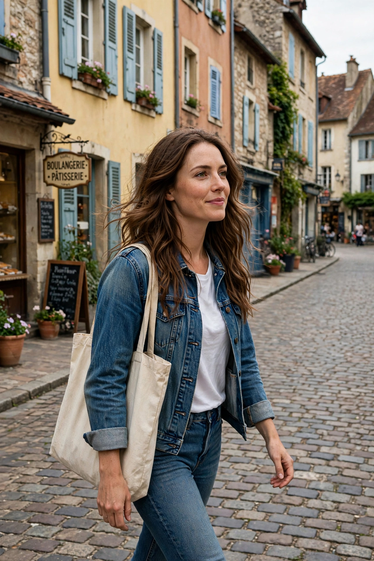 Emily Carter travelling with a suitcase